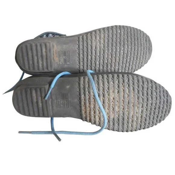 Khombu Mara Insulated Lace Up Snow Boots Gray/Black/Blue Women’s Size 9 - Picture 6 of 9